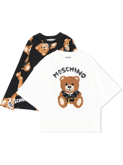 Moschino Kids' Teddy-motif T-shirt Set In Black