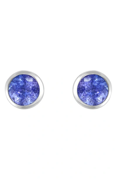 Effy Sterling Silver Round Tanzanite Stud Earrings In Purple