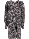 Isabel Marant Étoile Arone Floral Print Long Sleeve A-line Dress In Multicolour