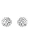 Effy Sterling Silver Round Diamond Stud Earrings In Metallic