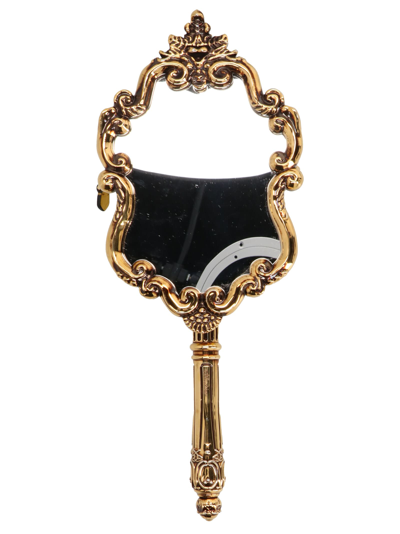 Moschino Mirror Clutch In Gold