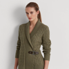 Ralph Lauren Buckled Cotton Sweater In Muted Moss Heather