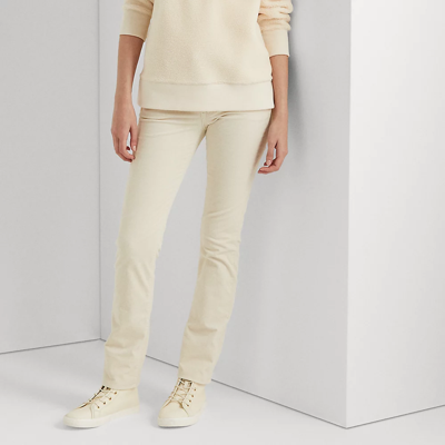 Ralph Lauren Stretch Corduroy Mid-rise Straight Pant In Mascarpone Cream