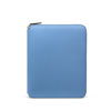 Smythson A5 Writing Folder With Zip In Panama In Nile Blue
