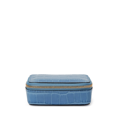 Smythson Rectangular Trinket Case In Mara In Nile Blue