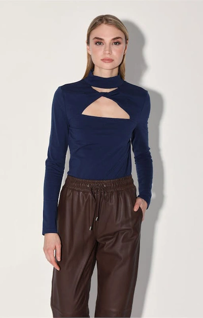 Walter Baker Shakira Knit Top In Blue