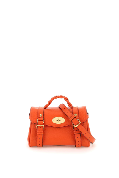 Mulberry Grain Leather Mini Alexa Bag In Orange