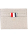 THOM BROWNE CARD HOLDER WITH NOTE COMPARTMENT IN GREY PEBBLE GRAIN,MAW031L0019811849726
