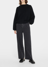 Loulou Studio Attu Wide Leg Denim Pants In Washed Grey