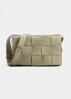 Bottega Veneta The Cassette Intrecciato Crossbody Bag In Travertine