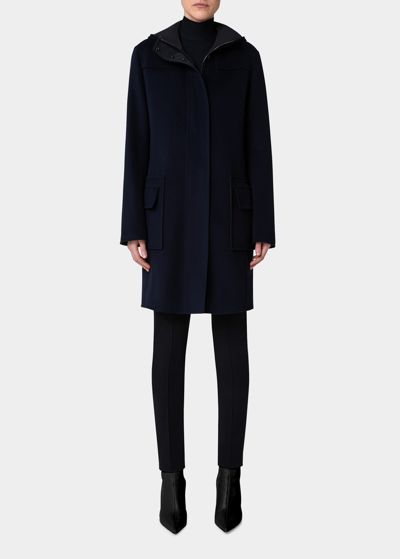 AKRIS PUNTO DUFFLE REVERSIBLE HOODED COAT