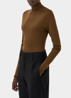 Lemaire Cotton Jersey Turtleneck Top In Havana