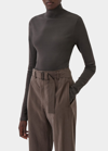 Lemaire Second Skin High-neck Cotton Top In Black