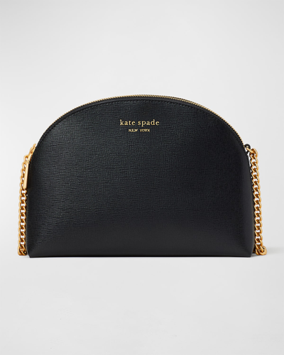 Kate Spade Double Zip Leather Crossbody Bag In Black