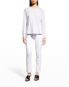 Lafayette 148 The Modern Long-sleeve Tee In Aster