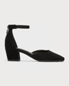 EILEEN FISHER VEERY SUEDE ANKLE-CUFF PUMPS
