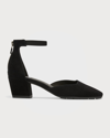 Eileen Fisher Veery Womens Suede Square Toe Block Heels In Black