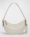 Coach Luna Zip Pebble Leather Shoulder Bag In Chalk
