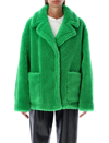 Stand Studio Marina Faux Fur Cloudy Jacket In Bright Green