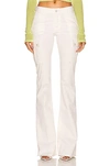 John Elliott Low Rise Boot Cut Cargo Pant In Salt