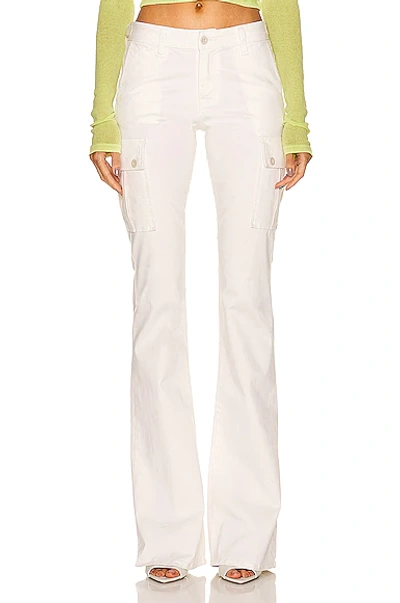 John Elliott Low Rise Boot Cut Cargo Pant In White