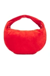 Khaite Red Olivia Medium Suede Shoulder Bag In Scarlet Red