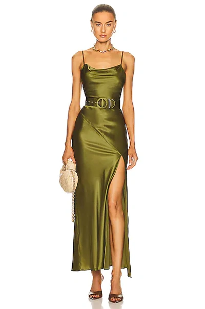 Nicholas Simone Cowl Neck Dress In Olive