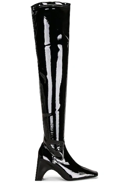 Coperni Stretch Thigh High Boots In Black