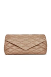 Saint Laurent Sade Quilted-leather Clutch Bag In Taupe
