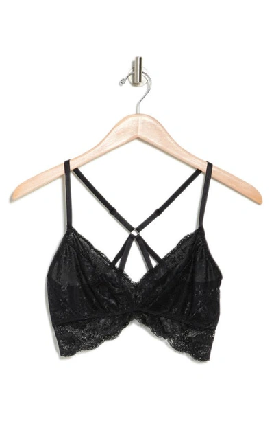 Wishlist Crossback Lace Bralette In Black