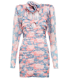 Magda Butrym Printed Silk Ruched Mini Dress In Blue Print