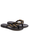 BOTTEGA VENETA DOT LEATHER THONG SANDALS