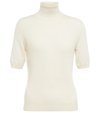 Loro Piana Castle Cable-knit Cashmere Top In Nougat