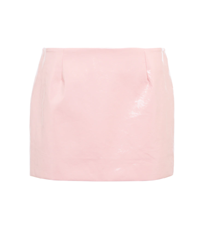 Dolce & Gabbana Patent-leather-look Cotton Miniskirt In Pink