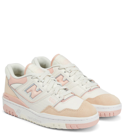New Balance Court 550 Leather Sneakers In White/pink