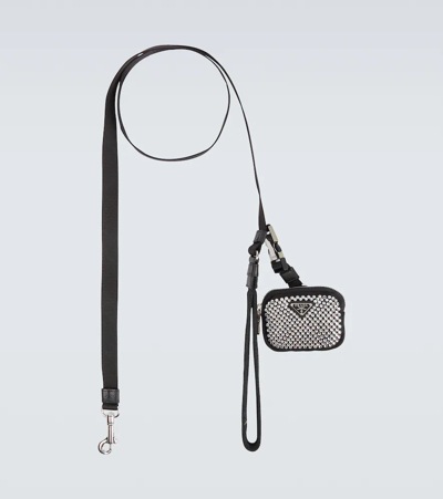 Prada Embellished Nylon Dog Leash In Cristal