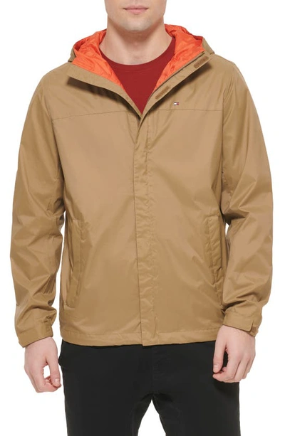 Tommy Hilfiger Tommy Rain Slicker Jacket In Khaki