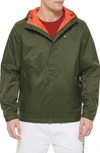 Tommy Hilfiger Tommy Rain Slicker Jacket In Olive