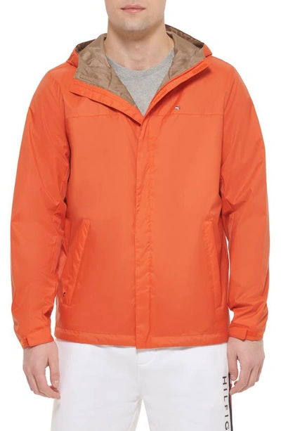 Tommy Hilfiger Tommy Rain Slicker Jacket In Orange