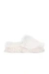 Bottega Veneta Shearling Resort Slides In White