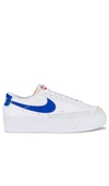 Nike Blazer Low Platform Sneakers In White And Blue