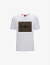 HUGO HUGO MEN'S WHITE CAMOUFLAGE-PRINT BRANDED COTTON-JERSEY T-SHIRT,57954937