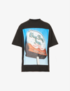 Blue Sky Inn Crystal Ball Relaxed-fit Cotton-jersey T-shirt In Black