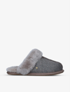Ugg Caviar Scuffette Ii Textured Metallic Sheepskin Slippers In Grey