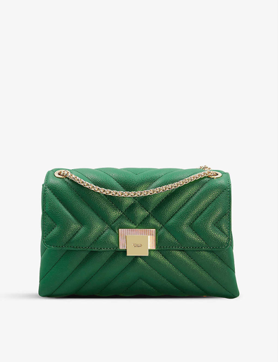 Dune Dorchester Small Quilted Faux-leather Shoulder Bag In Emerald-synthetic