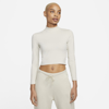 Nike Women's  Yoga Dri-fit Luxe Long Sleeve Crop Top In Brown