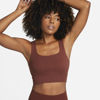 Nike Women's Alate Ellipse Medium-support Padded Longline Sports Bra In Brown
