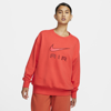 Nike Women's Air Fleece Crew Sweatshirt In Red