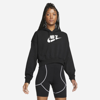 Nike Sportswear Club Fleece Crop Hoodie Sweatshirt In Black