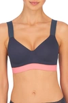 Natori Dynamic Convertible Medium-impact Sports Bra In Ash Navy/conch Shell